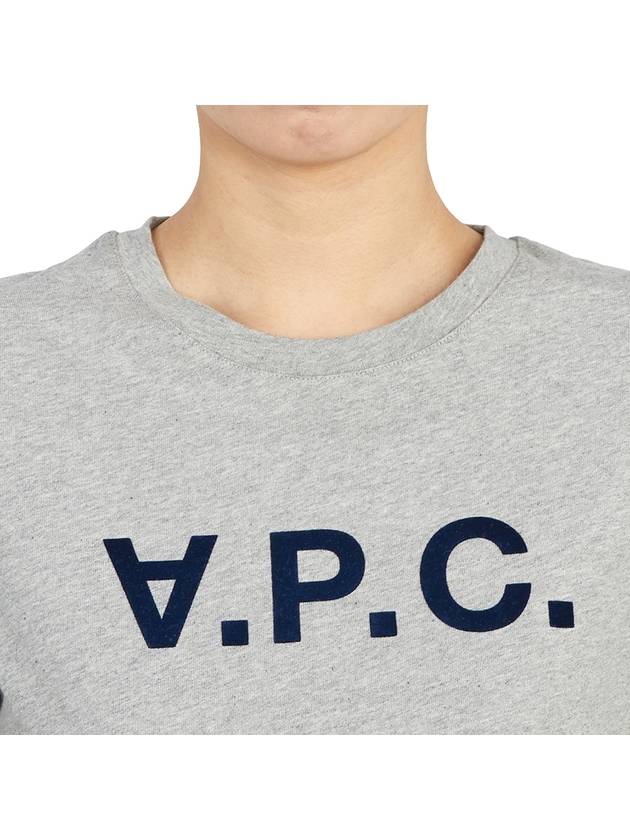 VPC Navy Logo Cotton Short Sleeve T-Shirt Grey - A.P.C. - BALAAN 7