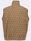 All Over FF Motif High Neck Vest Brown - FENDI - BALAAN 3