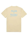 Slogan Print Cotton Short Sleeve T-Shirt Yellow - SPORTY & RICH - BALAAN 3