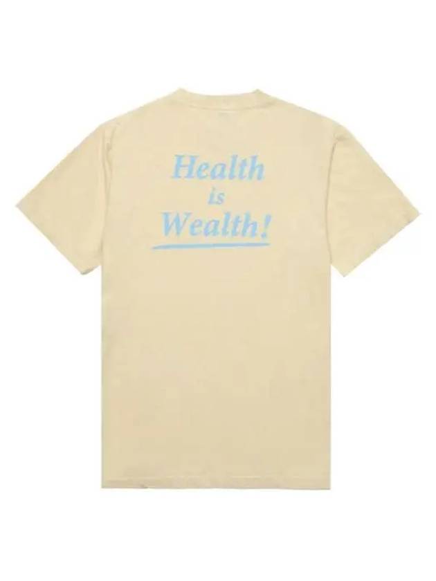 Slogan Print Cotton Short Sleeve T-Shirt Yellow - SPORTY & RICH - BALAAN 3