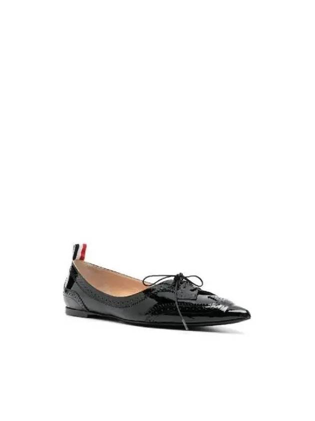 Patent Pointed Toe Wingtip Ballerina Black - THOM BROWNE - BALAAN 3