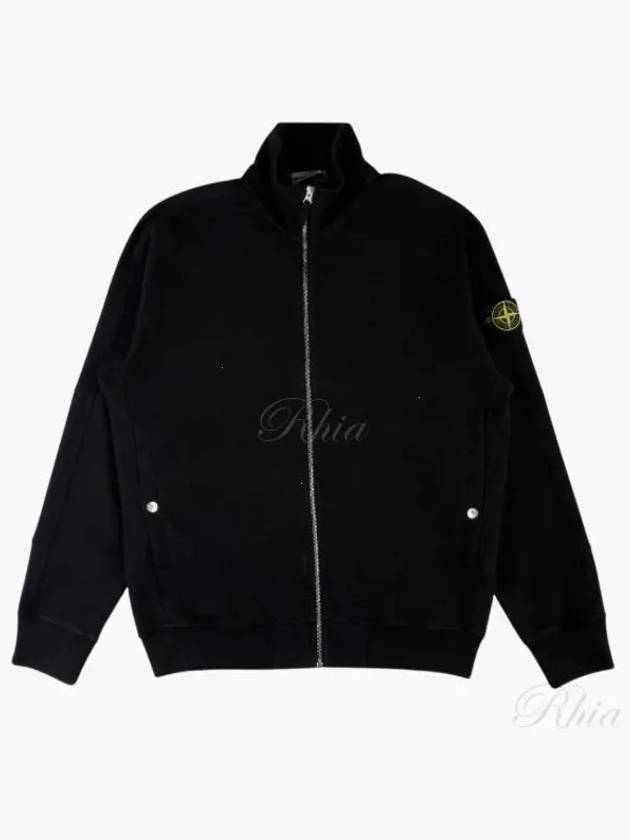 Cotton Zip-Up Jacket Black - STONE ISLAND - BALAAN 2