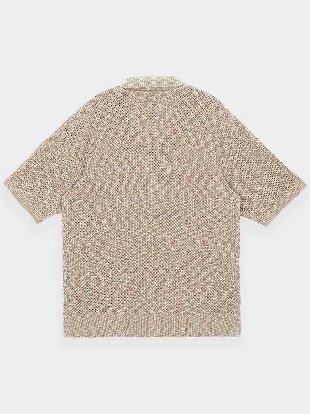 Two Tone Twisted Knit Shirt Beige - KINETO - BALAAN 4