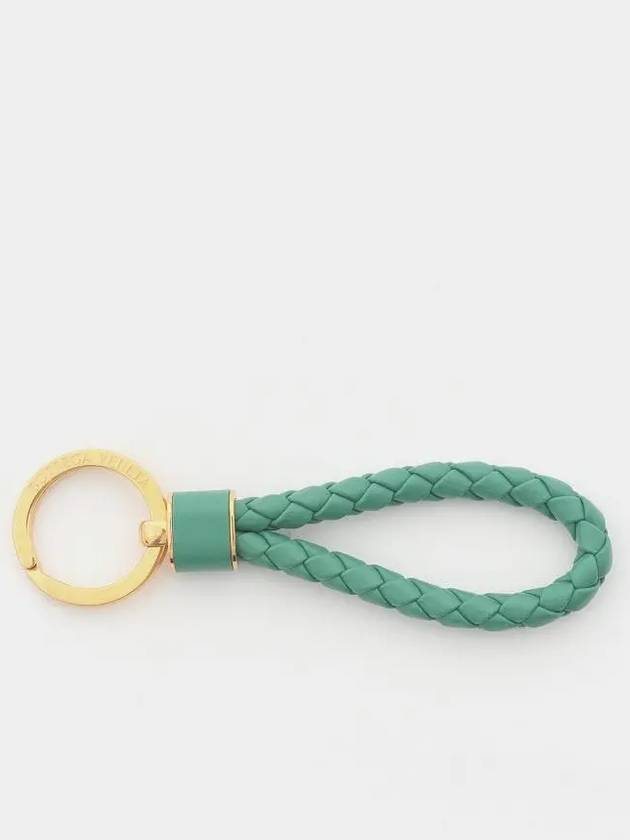 Intrecciato Leather Key Holder Green - BOTTEGA VENETA - BALAAN 3