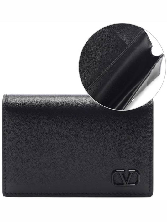 Men s V Logo Business Card Wallet 5Y2P0U14 ZQU 0NO 24F - VALENTINO - BALAAN 2