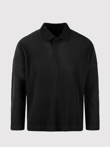 Homme Pliss Issey Miyake Sweater HP48JM118 15 BLACK - ISSEY MIYAKE - BALAAN 1