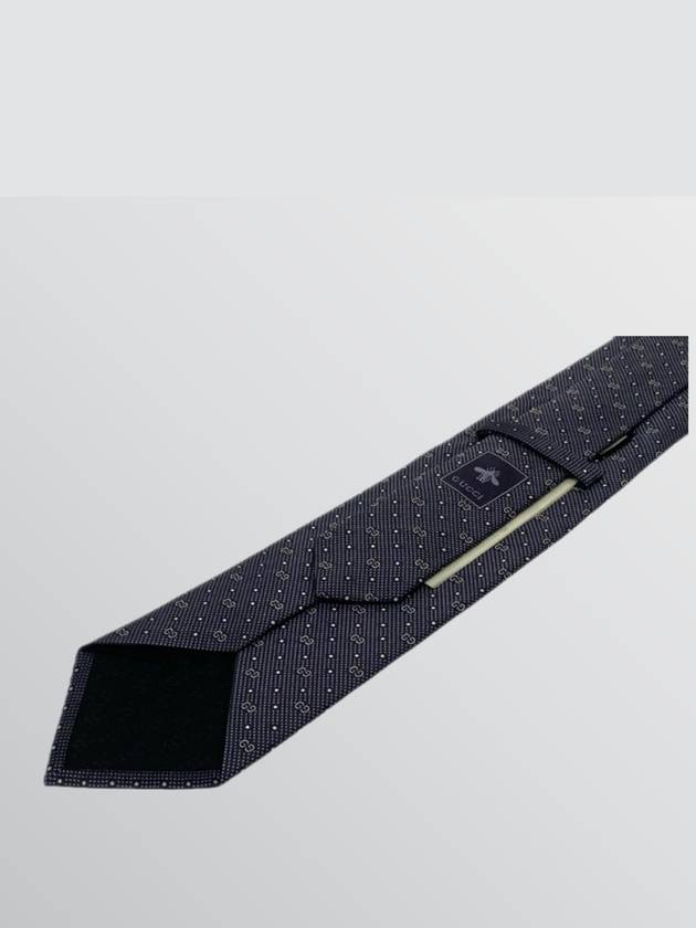 GG Dot Pattern Silk Tie Navy - GUCCI - BALAAN 3