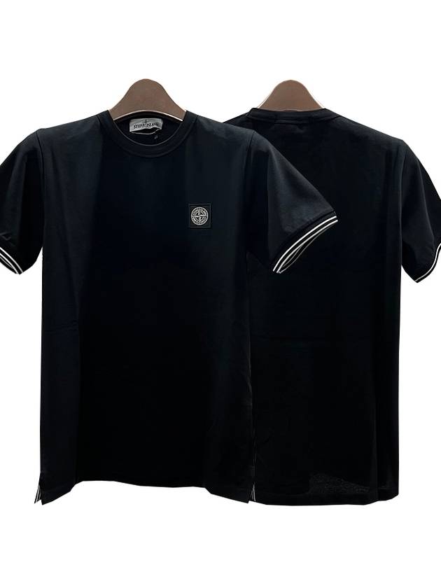 Kids Logo Patch Short Sleeve T Shirt 8 Black 781620748 V0029 - STONE ISLAND - BALAAN 1