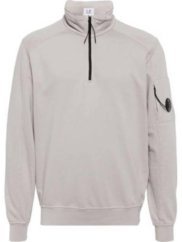 Light Fleece Half Zip-Up Sweatshirt Grey - CP COMPANY - BALAAN 2