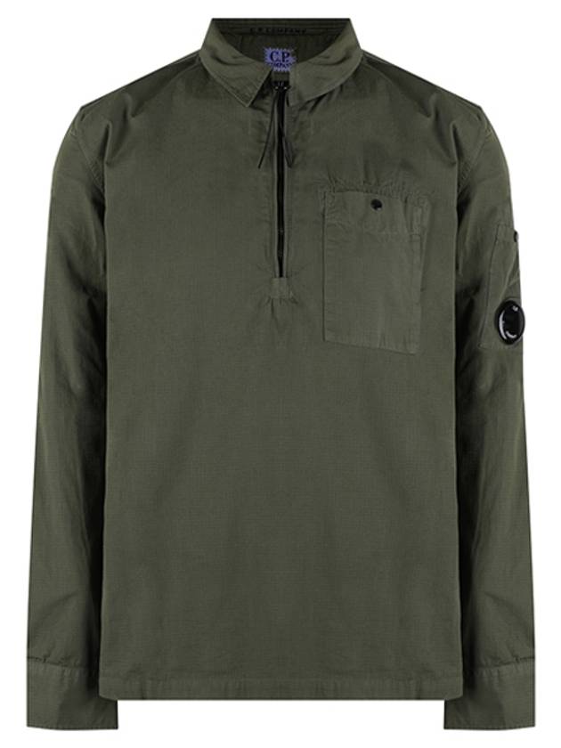 Lens Detail Ripstop Quarter Zipper Long Sleeve Shirt Green - CP COMPANY - BALAAN 2