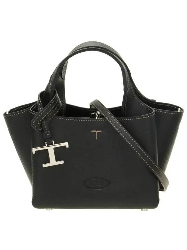 Micro Leather Tote Bag Black - TOD'S - BALAAN 2