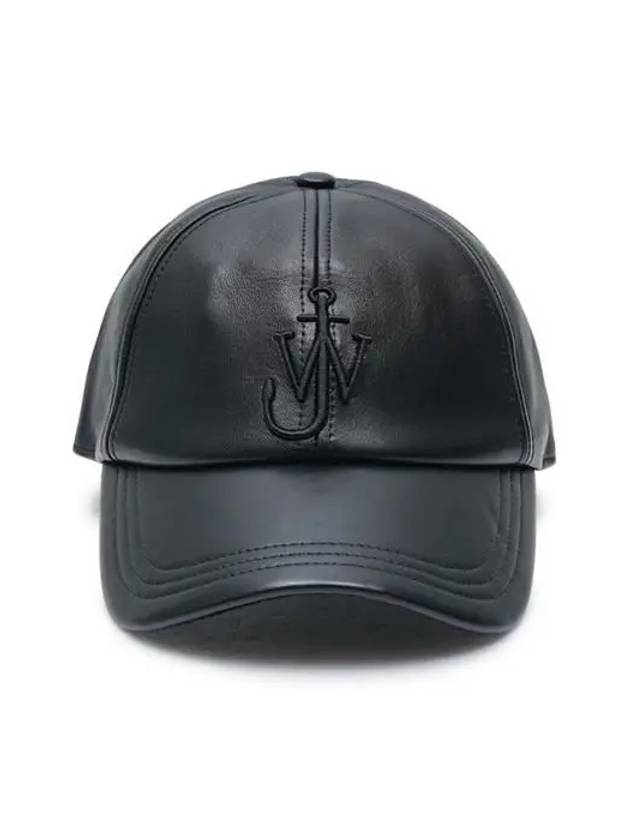 Embroidered Logo Leather Baseball Cap Black - JW ANDERSON - BALAAN 2