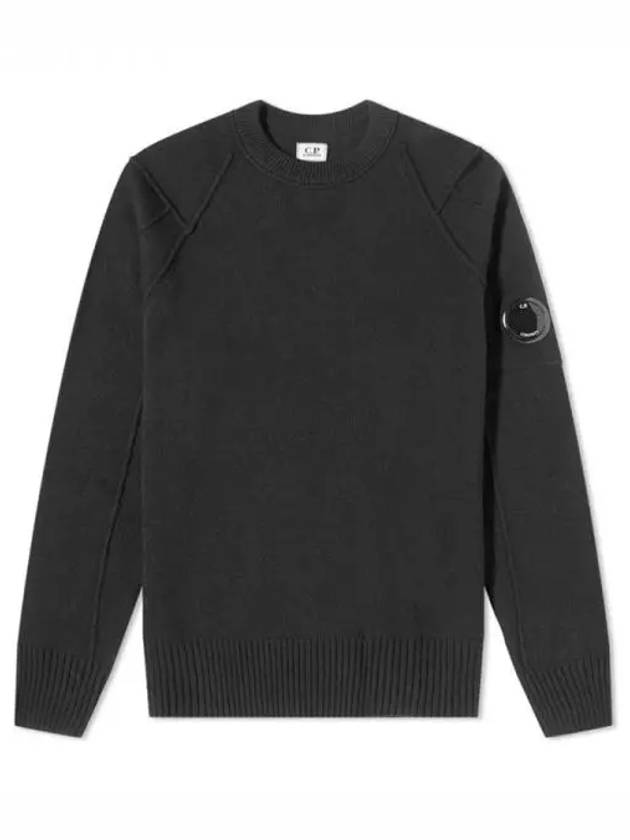 Lens Wappen Wool Blend Knit Top Black - CP COMPANY - BALAAN 2