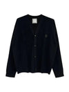 WYM Patch Pullover V-Neck Cardigan Black - WOOYOUNGMI - BALAAN 1