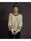 Cashmere V-neck Knit Ivory - MANAVIS7 - BALAAN 4