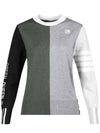 Women s round neck color combination long sleeved knit shirt GQ4A636W - LUX GOLF - BALAAN 2