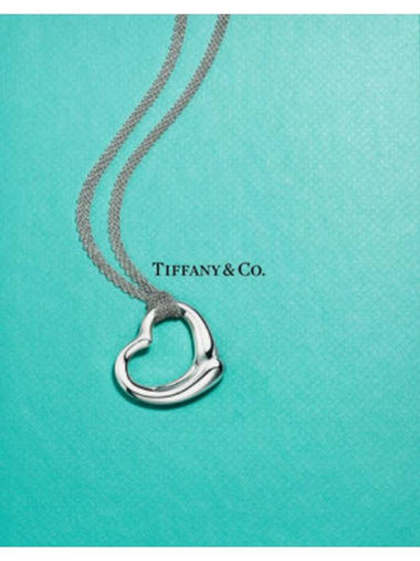 Silver Open Heart Necklace Elsa Peretti 16mm Necklace 29667233 - TIFFANY & CO. - BALAAN 1