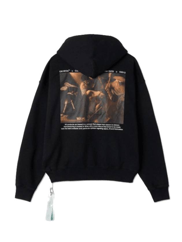 Caravaggio Print Hooded Zip-up OMBE015C99FLE0041001 - OFF WHITE - BALAAN 1