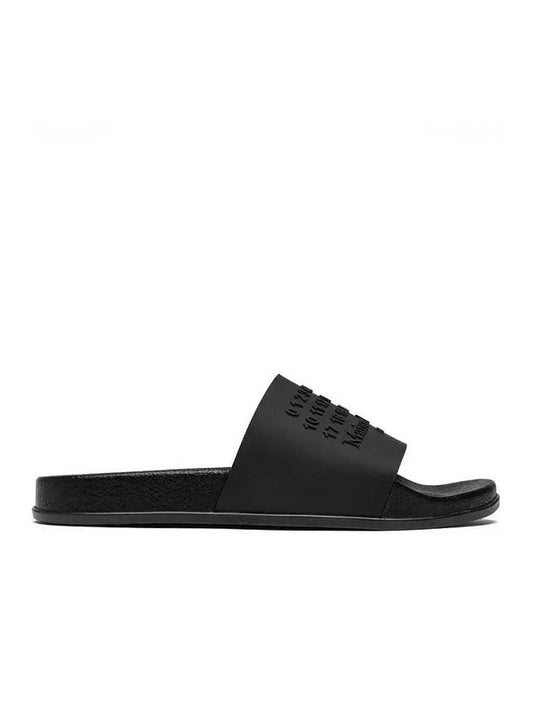 Men's Logo Rubber Slippers Black - MAISON MARGIELA - BALAAN 1