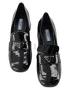 Enamel Metal Triangle Logo Loafers Black - PRADA - BALAAN 2