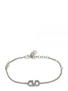 V Logo Crystal Bracelet Silver - VALENTINO - BALAAN 2