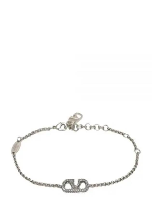 V Logo Signature Bracelet Silver - VALENTINO - BALAAN 2