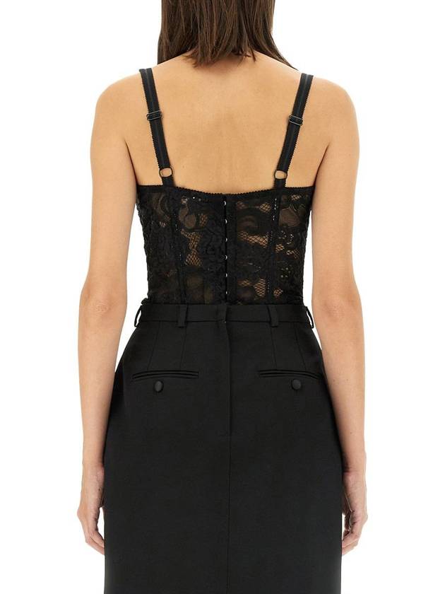 Dolce & Gabbana Satin And Lace Corsetry Top - DOLCE&GABBANA - BALAAN 3