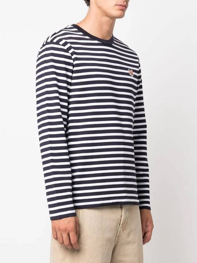 Fox Head Patch Regular Marin Long Sleeve T Shirt Navy Stripes - MAISON KITSUNE - BALAAN 4