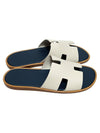 Hermes Izmir Sandal Epsom Blanc De Paris Bleu Celeste - HERMES - BALAAN 5