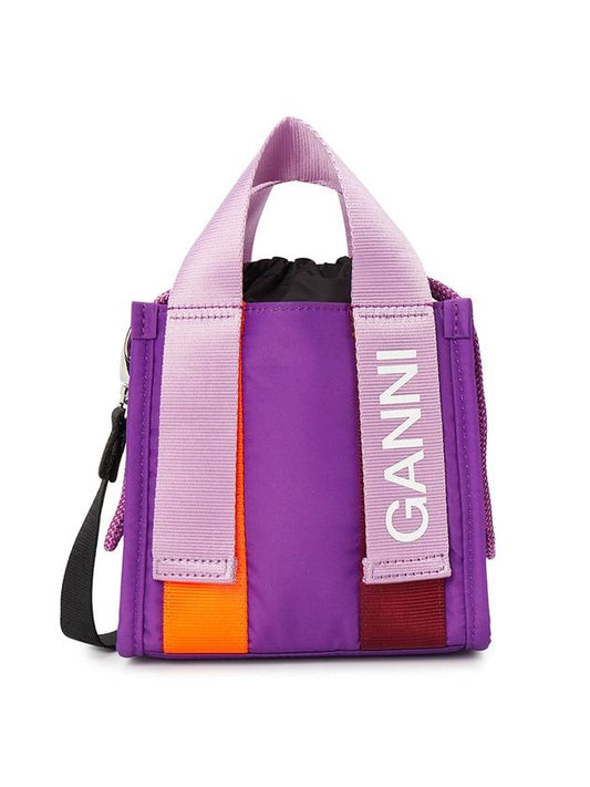 Mini Tech Tote Bag Purple - GANNI - BALAAN 1