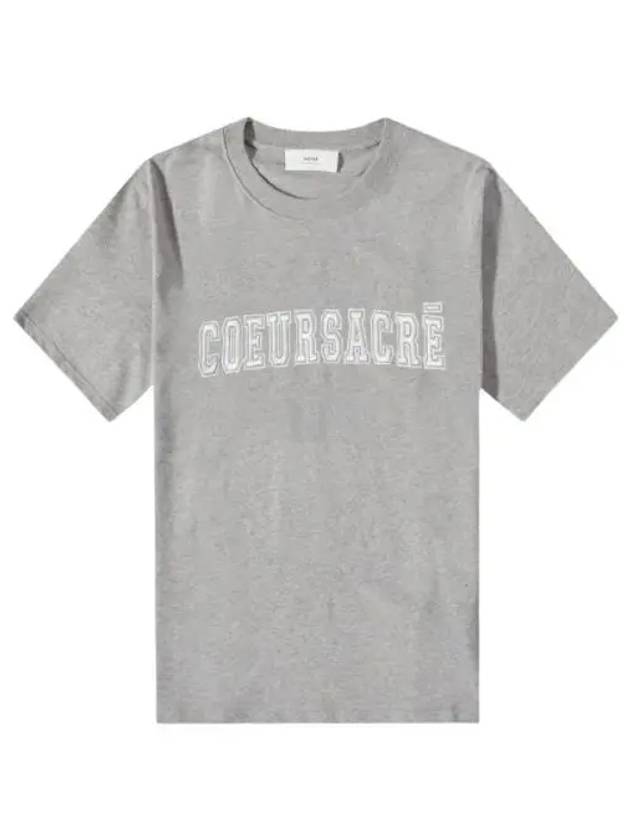 Coeur Sacre Crew Neck Cotton Short Sleeve T-Shirt Heather Grey - AMI - BALAAN 2