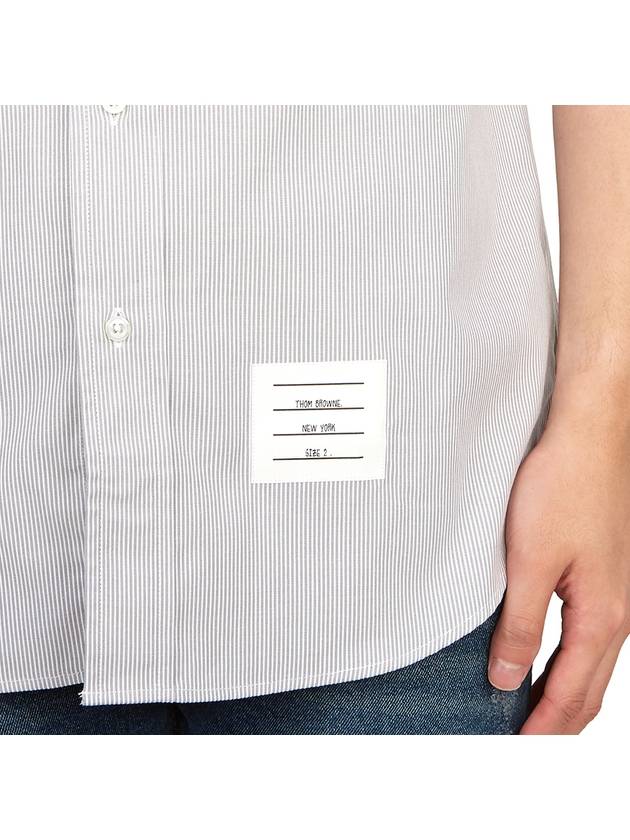 Men's Pincode Armband Short Sleeve Shirt Grey - THOM BROWNE - BALAAN 10