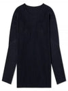 Pleated Long Sleeve T-Shirt Navy - ISSEY MIYAKE - BALAAN 2