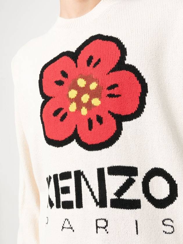 Boke Flower Cotton Knit Top Beige - KENZO - BALAAN 5