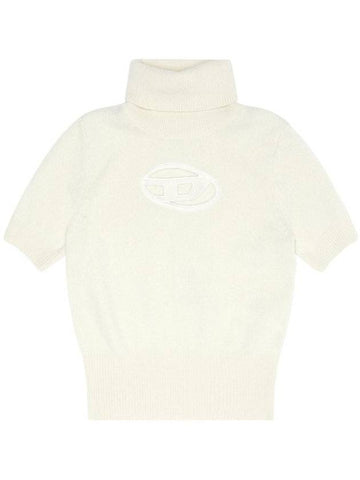 Cutout Logo Turtleneck White - DIESEL - BALAAN 1