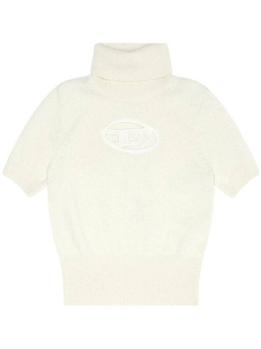 Cutout Logo Turtleneck White - DIESEL - BALAAN 1