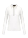 Featherweight Silky Tech Nylon Quarter Zipper Polo Long Sleeve T-Shirt Snow - G/FORE - BALAAN 2