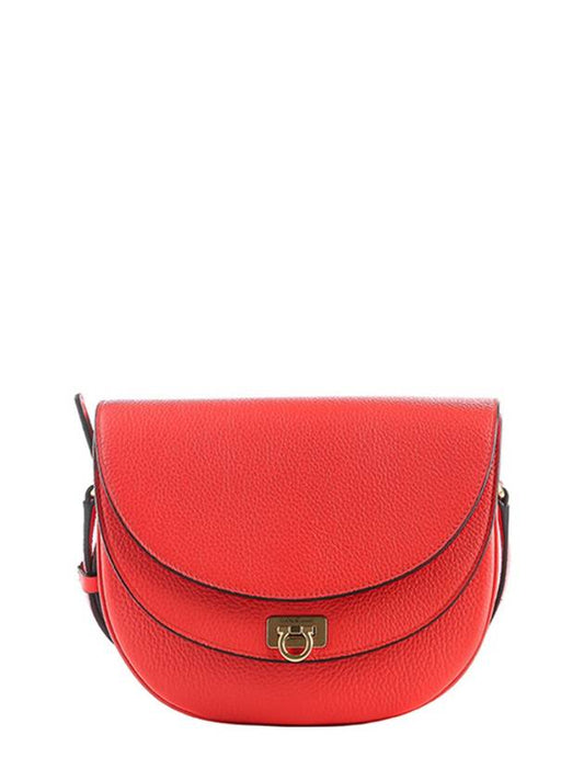 Gancini Travelfl Calfskin Cross Bag Red - SALVATORE FERRAGAMO - BALAAN 2