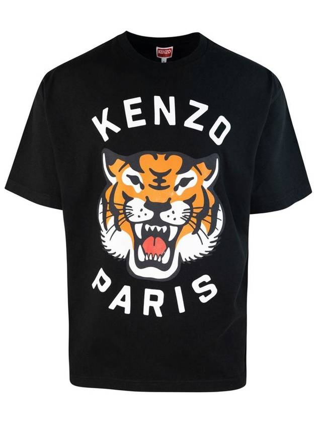 Lucky Tiger Short Sleeve T-Shirt Black - KENZO - BALAAN 2