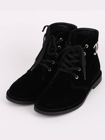 Suede Black High Top Women s Sneakers - CHANEL - BALAAN 1