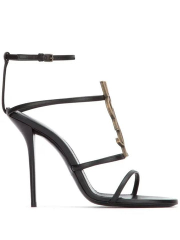 Women's Sassandra Sandals Heels Black - SAINT LAURENT - BALAAN 1