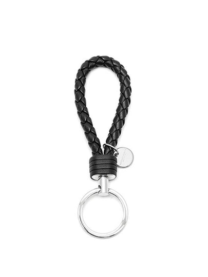 Intrecciato Leather Key Holder Black - BOTTEGA VENETA - BALAAN 2