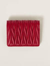 Matelasse Leather Half Wallet Red - MIU MIU - BALAAN 4