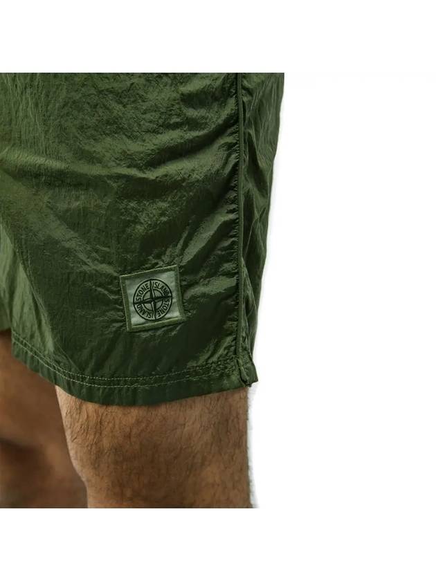 Men's Nylon Metal Swim Shorts Khaki - STONE ISLAND - BALAAN 4