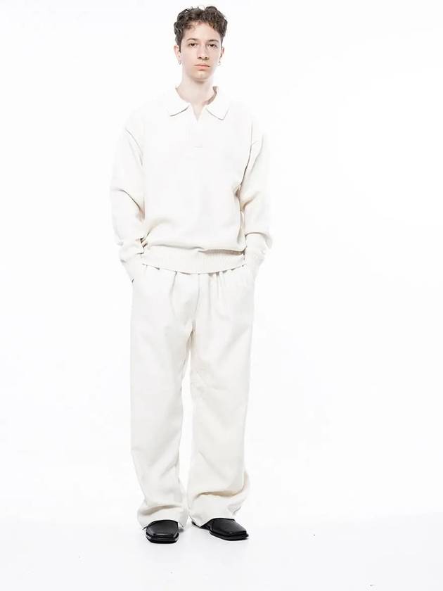 Men s M243PT02IV Jaguard String Rug Pants Ivory - CHANCE'S NOI - BALAAN 2