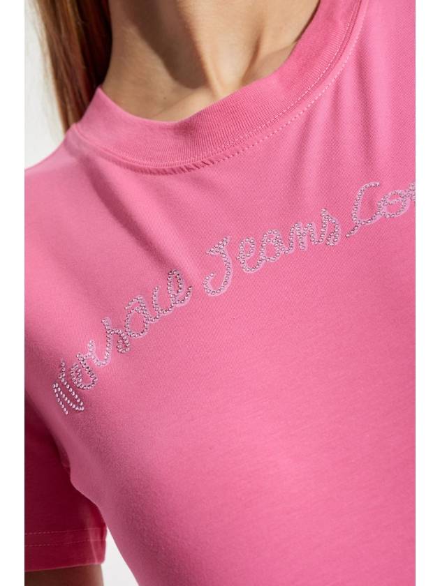 Versace Jeans Couture T-shirt With Logo, Women's, Pink - VERSACE - BALAAN 5