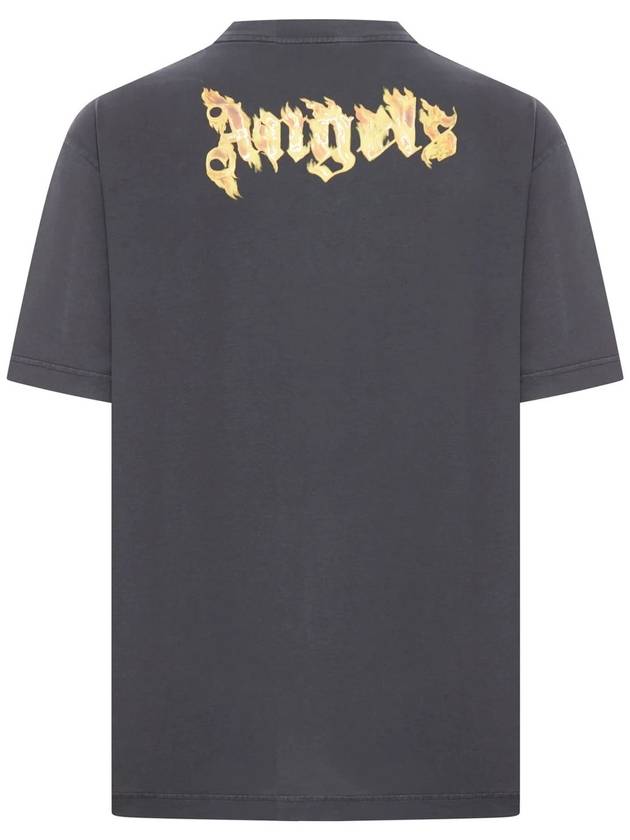 Palm Angels Burning Logo Short Sleeve T Shirt Black - PALM ANGELS - BALAAN 3