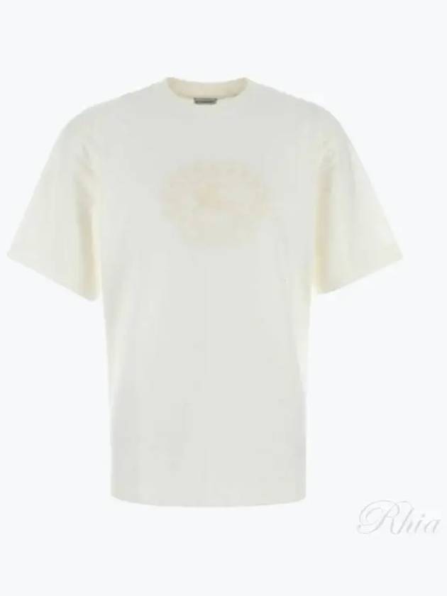 Embroidered Logo Cotton Short Sleeve T-Shirt White - BURBERRY - BALAAN 2