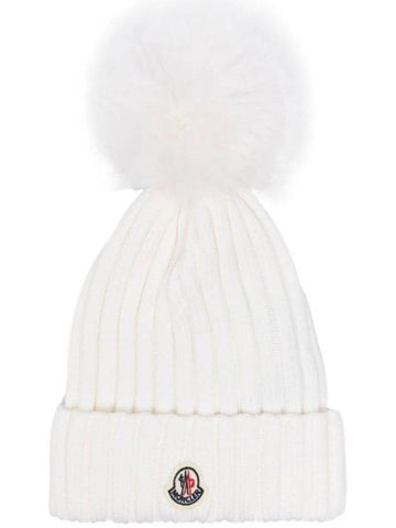 pom wool beanie white - MONCLER - BALAAN 1