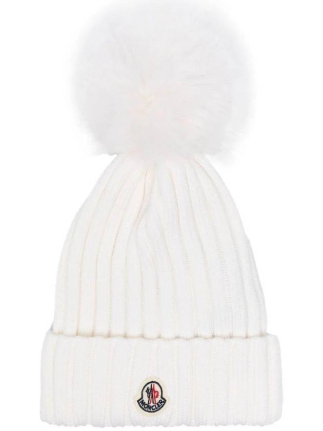 pom wool beanie white - MONCLER - BALAAN 1